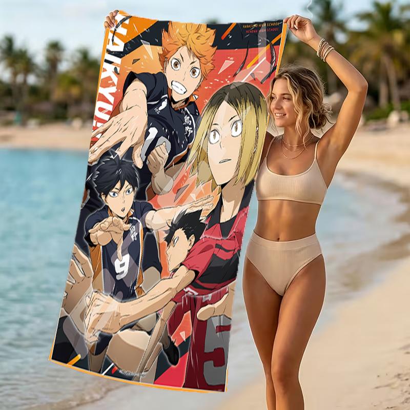Beach Towel with Haikyu Pattern - soft,absorbent,machine washable Lightweight&Modern,swimming,Travel Essentials
