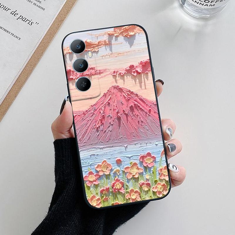 For Realme C65 Case C 65 Lovely Cartoon Flower Painted Soft Silicone Phone Cover For Realme C65 4G Funda Coque RealmeC65