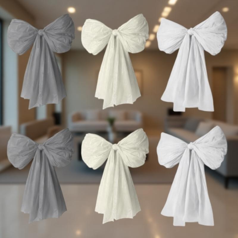 Pack of 6 Durable Efficient Plastic Large Wall Bows Designed for Long Time Celebration and Event Decors Applications