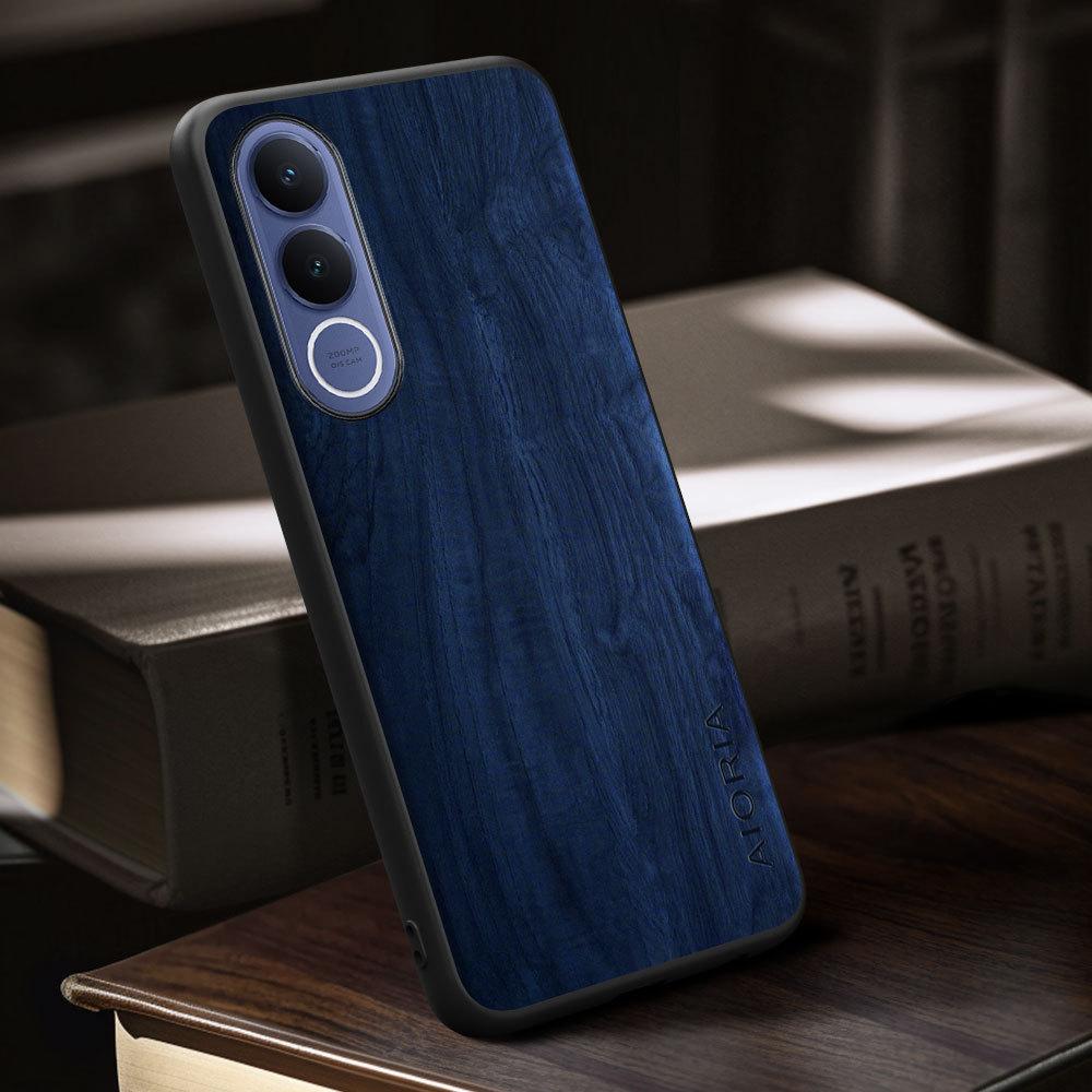 Case for Vivo V70 V60 V50 V40 V30E Lite FE Funda Bamboo Wood Pattern Four-corner Explosion-proof Back Cover for Vivo V70 FE Case