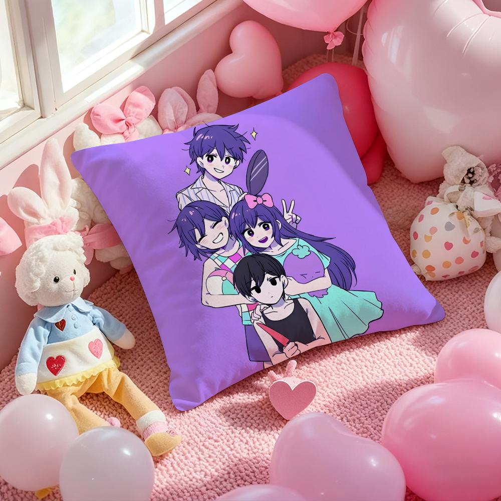 Game Anime O-Omori Cushion Cover Pattern Printed Pillowcase for Living Room Sofa Cushion Cover & Bedroom Decor