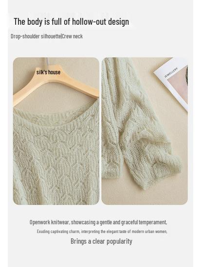 Sibaishe Damen Lockerer Grobstrick-Pullover