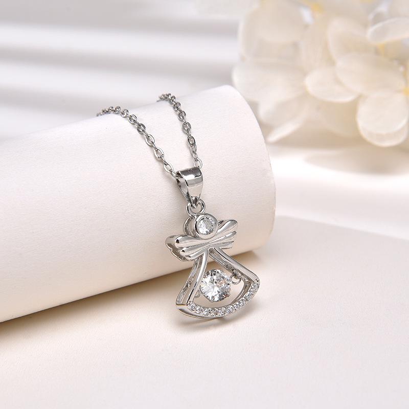 

925 Sterling Silver Diamond-Set Kinetic Necklace: Women s High-End Fashion Clavicle Choker Pendant 925 Silver
