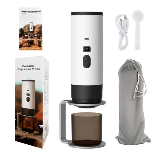 Portable Electric Coffee Maker 3-in-1 Capsule Coffee Grinder Travel Coffee Maker with Cordless Heating for Car and Home Camping