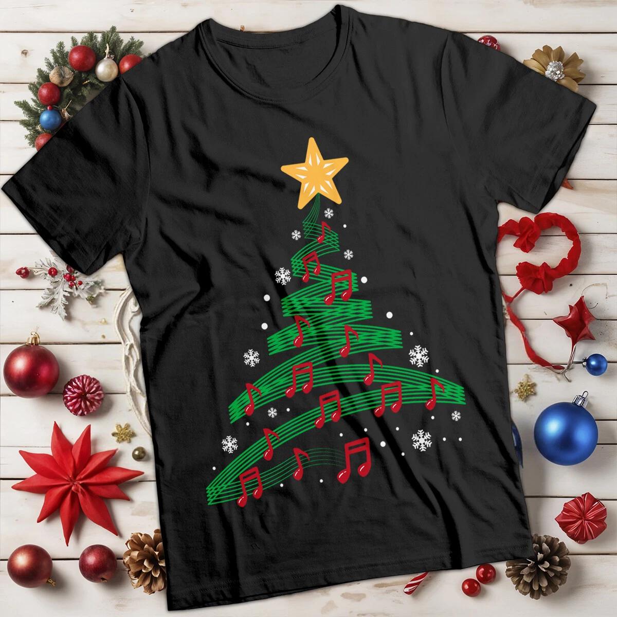 

Christmas Tree Notes T-shirts and WoTee #MC 110