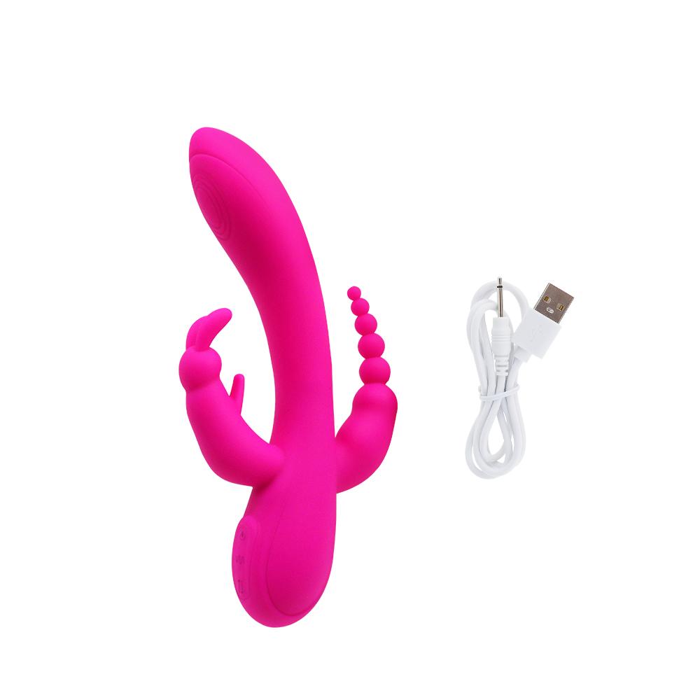 Adult Toy Dildo Rabbit Vibrator 3 In 1 Silicone G Spot Anal Clitoris Stimulator Vagina Masturbator Sex Toys For Women Products