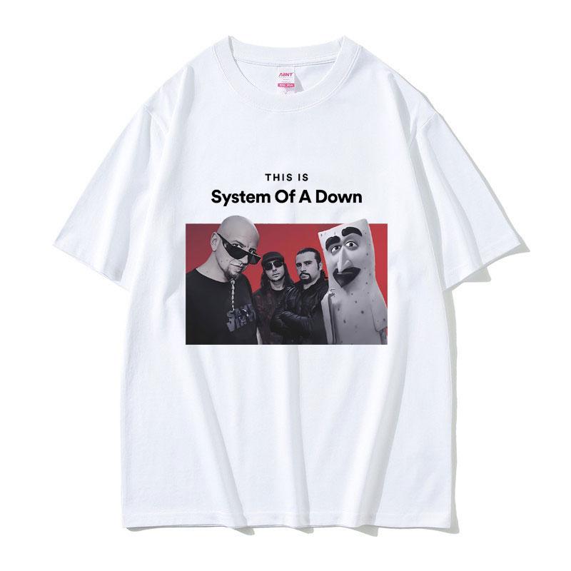 This Is System of A Down T Shirts Unisex Women Cotton Vintage Oversized Tshirt Unisexs 90s Rock Band Alternative Metal Music Tshirt