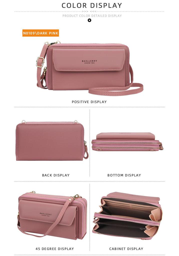Borsa a tracolla mini da donna con doppia cerniera stile coreano - Porta telefono cellulare e portafoglio quadrato piccolo di alta gamma