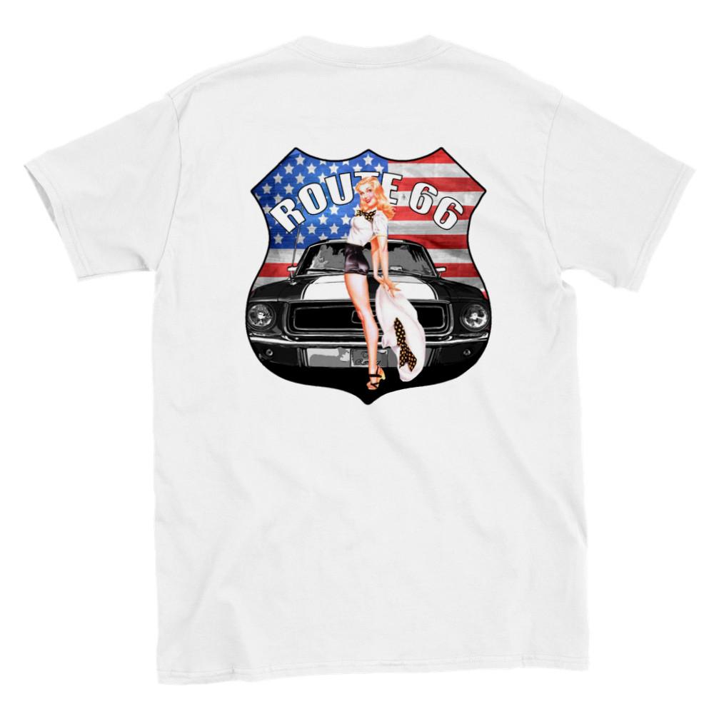 Route 66 Pin Up Girl T-shirt Unisex T-Shirt