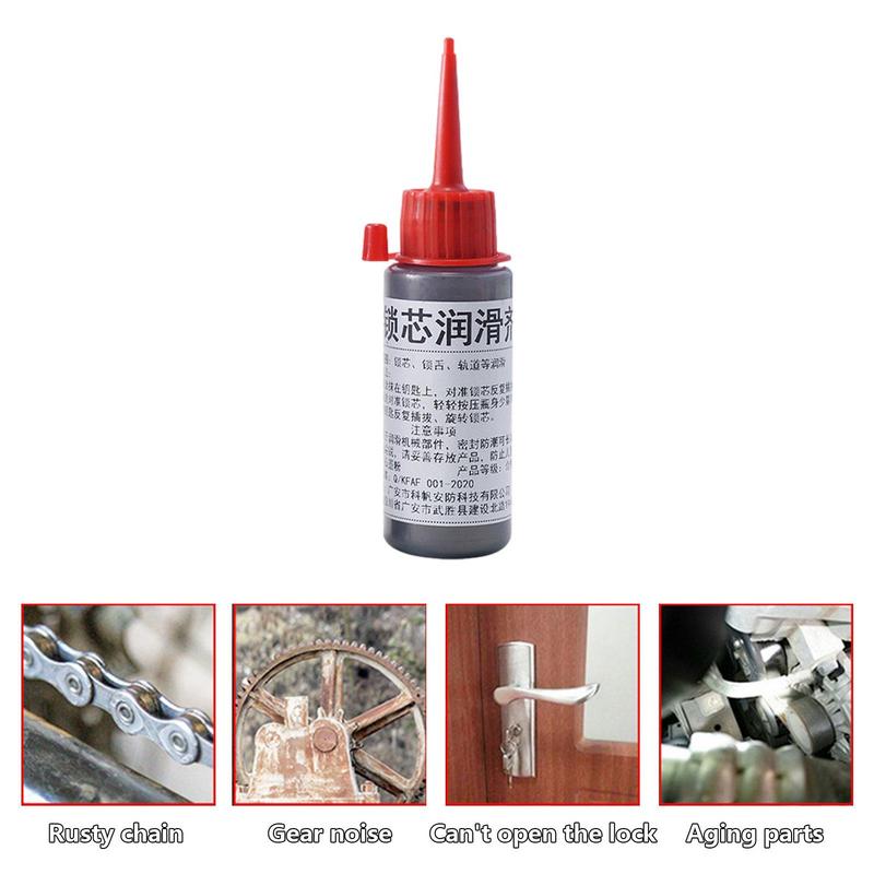 Ulei lubrifiant fin din grafit de bună calitate pentru elemente de închidere a ușii Lăcătuș Cilindru Lacăt Acasă Articole pentru lanț de biciclete 30/60 ml