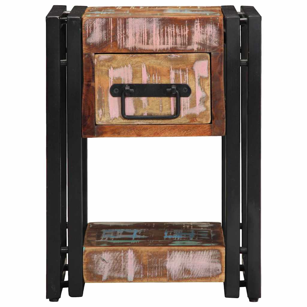 Nightstand 30 X 30 X 40 Cm Solid Upcycled Wood