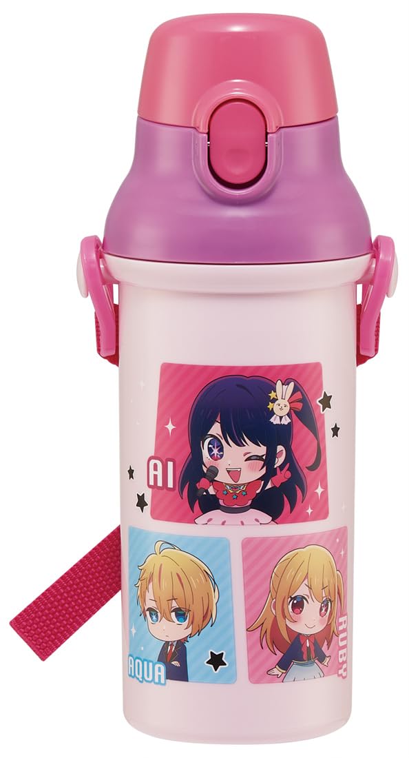 

Skater Water Direct Dishwasher Made in Oshi no Ko no Children s Bottle, 480ml, Drinking, Plastic, One-Touch Operation, Safe, Japan, (Oshi Ko)