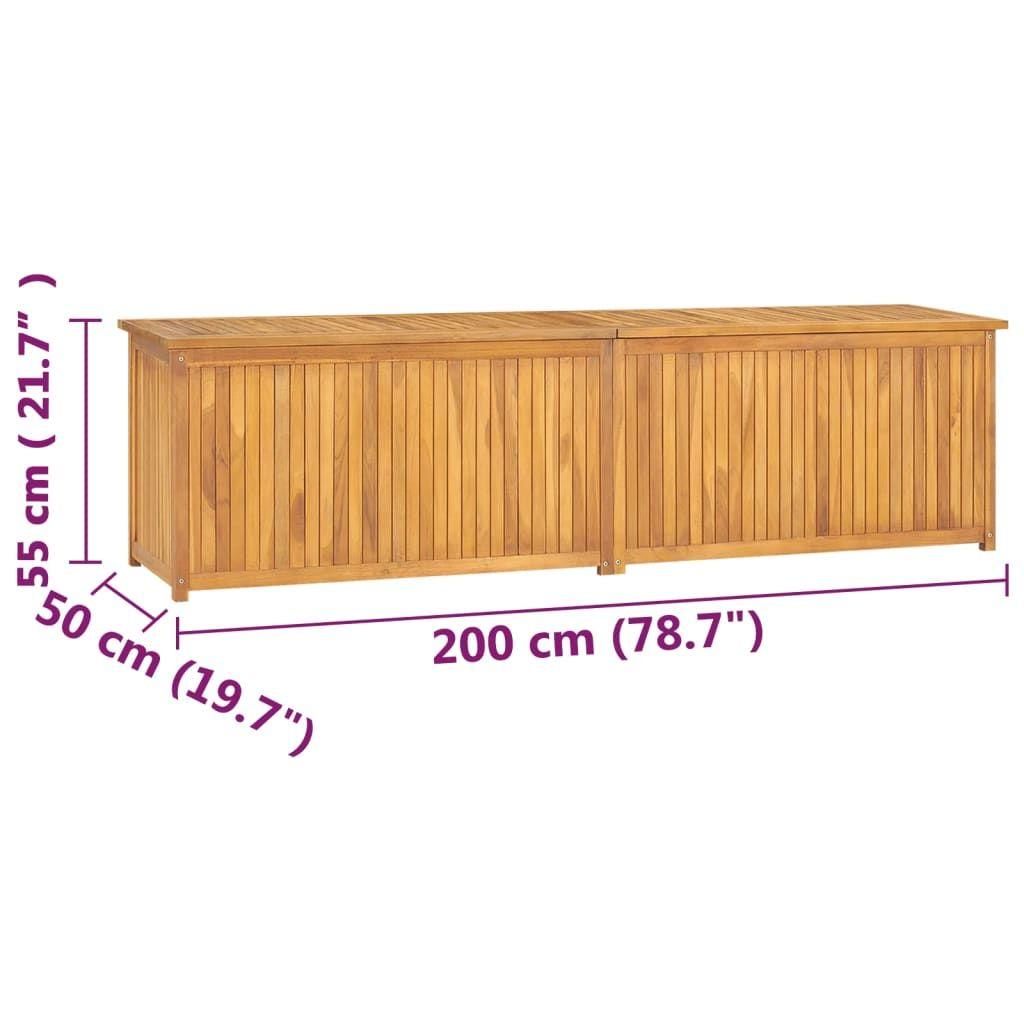 VidaXL Boîte de jardin 200x50x55 cm Bois massif de teck