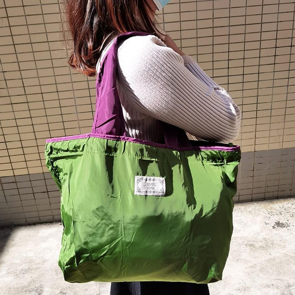 Bag Large Capacity Letter Solid Color Foldable Storage Bag Korean Shoulder Bags Women Shopping Bag