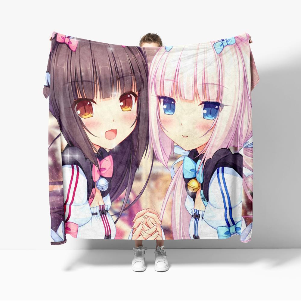 

Anime Nekoparas Flanne Blanket Soft comforter sets throw for Couch Warm Flannel Blankets Bedroom Kawaii Cute 30x40in