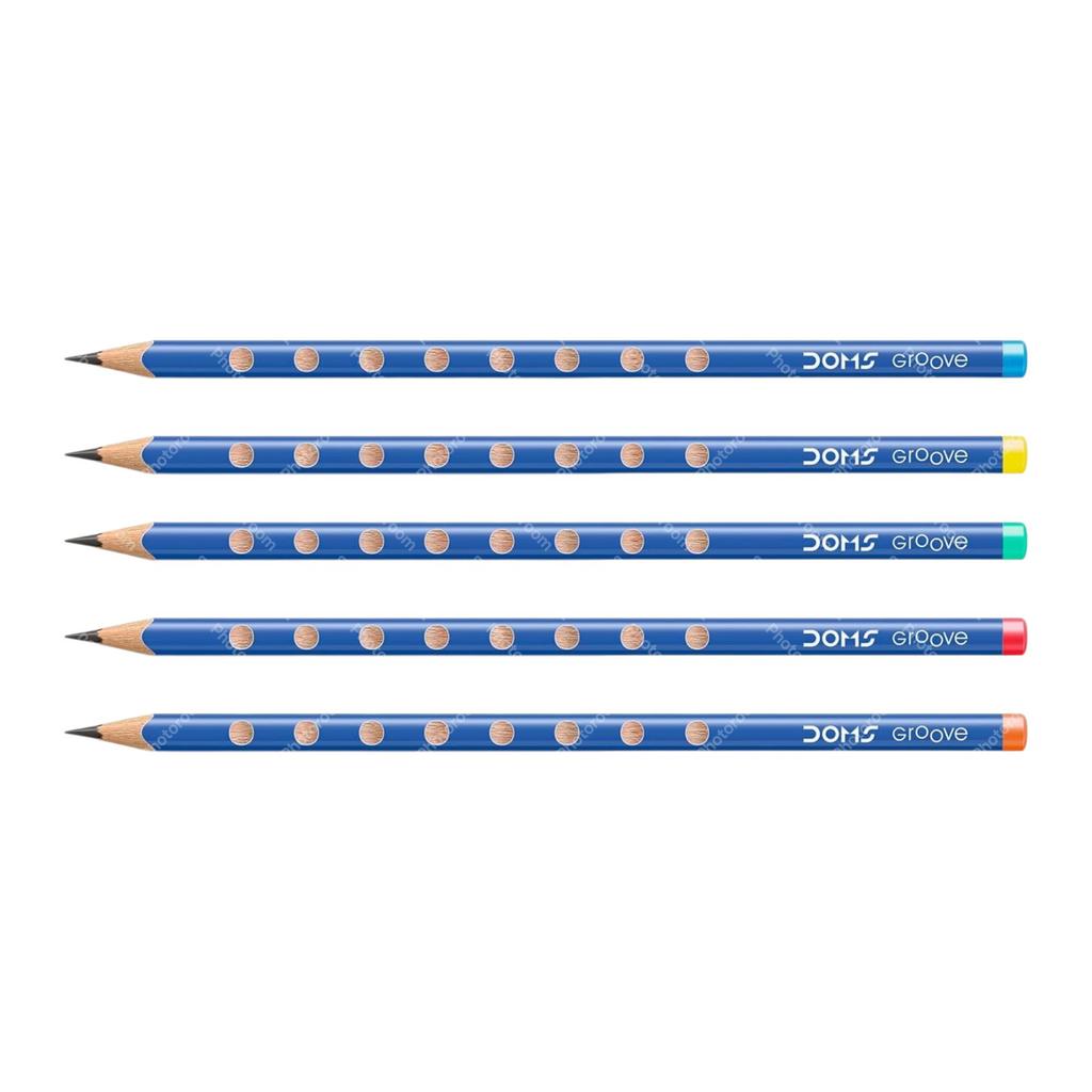 Doms Groove Super Dark HB/2 Graphite Pencils Jar Pack 50 pcs with Innovative Groove Grip for Sketching Drawing School