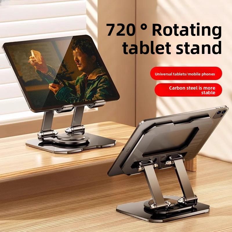 Supporto per Notebook Adatto per IPad, Supporto per Tablet, Supporto in Metallo per Telefono Cellulare, Pieghevole Girevole a 360° da Tavolo per Trasmissioni Live