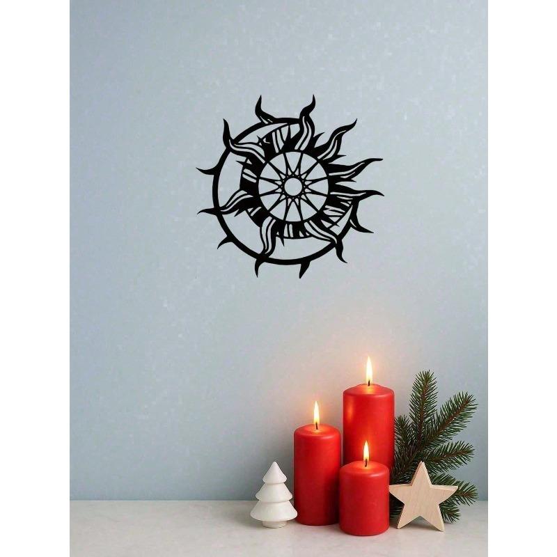 Sunburst Solar System Wall Art Modern 2D Metal Planet Sculpture Space Galaxy Decor Gift