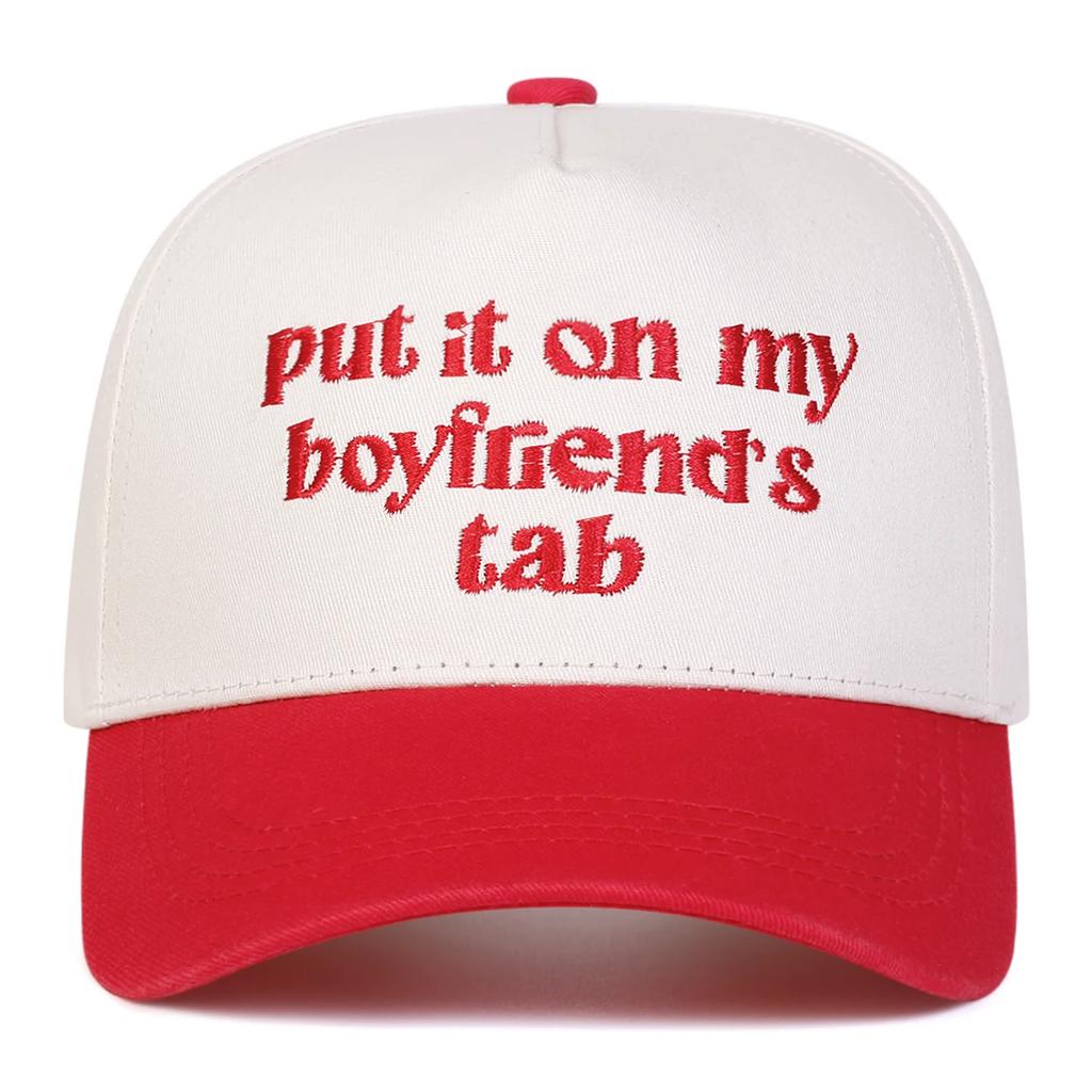 Unisex Boyfriend Letter Embroidery Baseball Caps Outdoor Adjustable Spring and Autumn Casual Sunscreen Hat