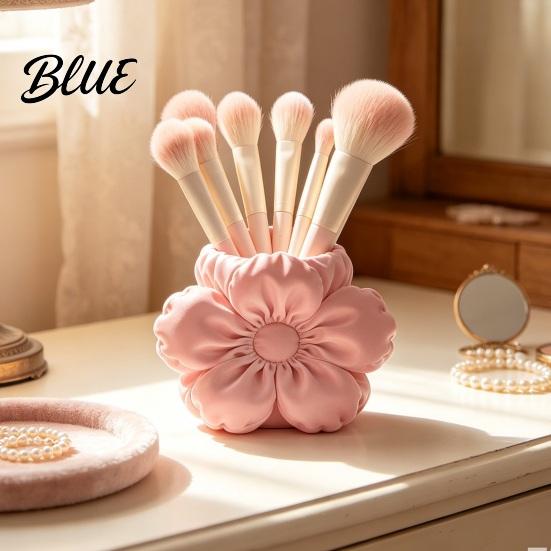 Unique Floral Desk Accessory Satin Flower Pen Holder Petal Design Organizer Durable Cute Stationery Holder for Colleagues PLA Desktop Storage