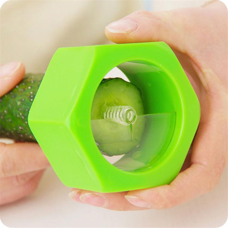 Mehrzweck Gemüseschneider Schraube Gurkenschneider Obst Spiral Schäler Salat Modellierwerkzeuge
