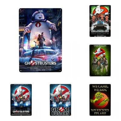 Vintage Cartoon Anime Ghostbusters Metal Sign Tin Plaques  Perfect Wall Decor for Pub Man Cave Bar or Home  Decorative Art Fo