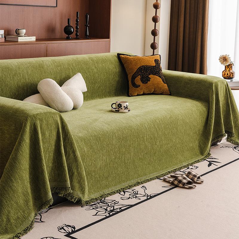 

Sofa Cover Slipcover Scratch-Resistant, Fits 1-4-Seater Couches, European Style Home Decor, Furniture Cover | Decorative Tassels | Soft Textured Cover 180 * 230Cm single pack