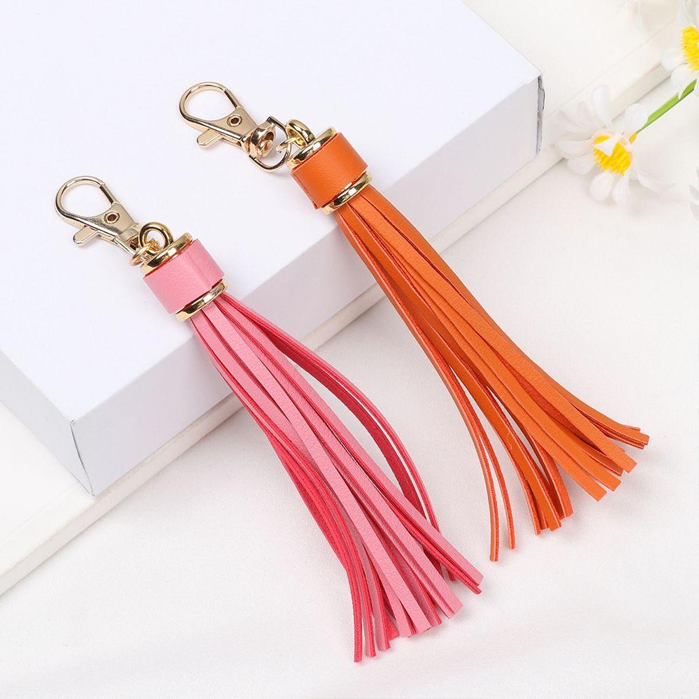 Fashion Bag Accessory Fringe Jewelry PU Leather Tassels Tassel Key Chain KeyRing KeyChain Strap