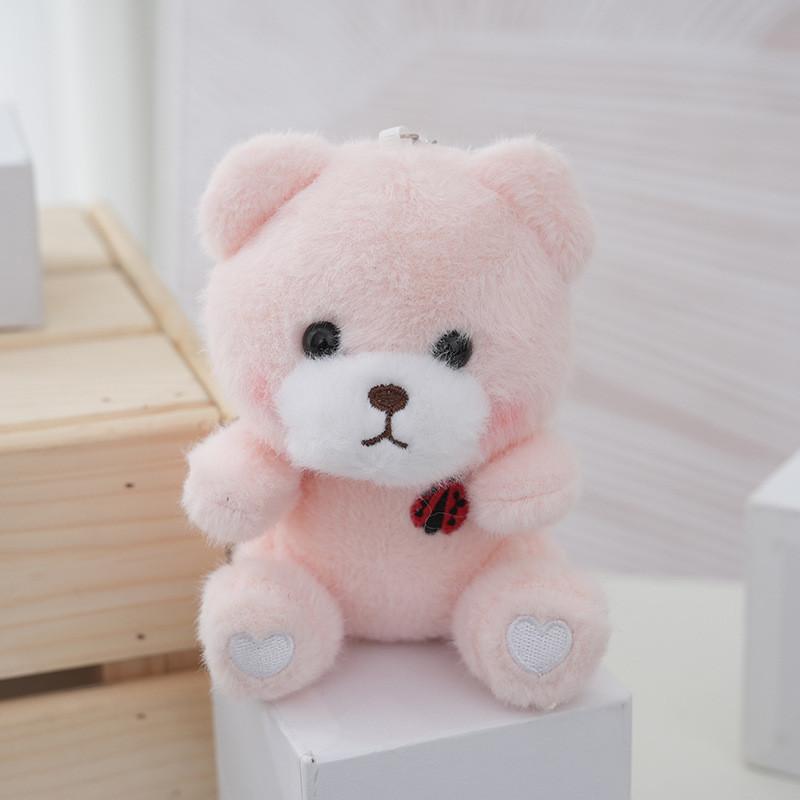 Adorable Plush Bear Keychain Cute Cartoon Style Soft Stuffed Animal Doll Accessory