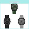Men Fashion Square Shape Watch With Alloy Case And Silicone Band For Daily Wear