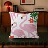 Summer-Themed Flamingo  Tropical Leaf  Decorative Pillowcase Square Pillowcase Home Office Decorative Cushion Cover