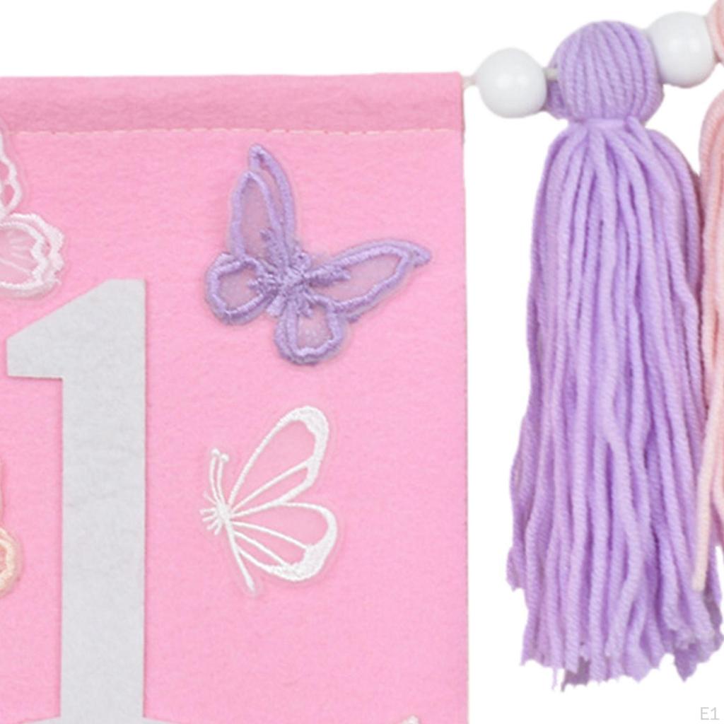 1ST Birthday High Chair Banner Photo Backdrop Girl Wall Hanging Ornament Highchair for Baby