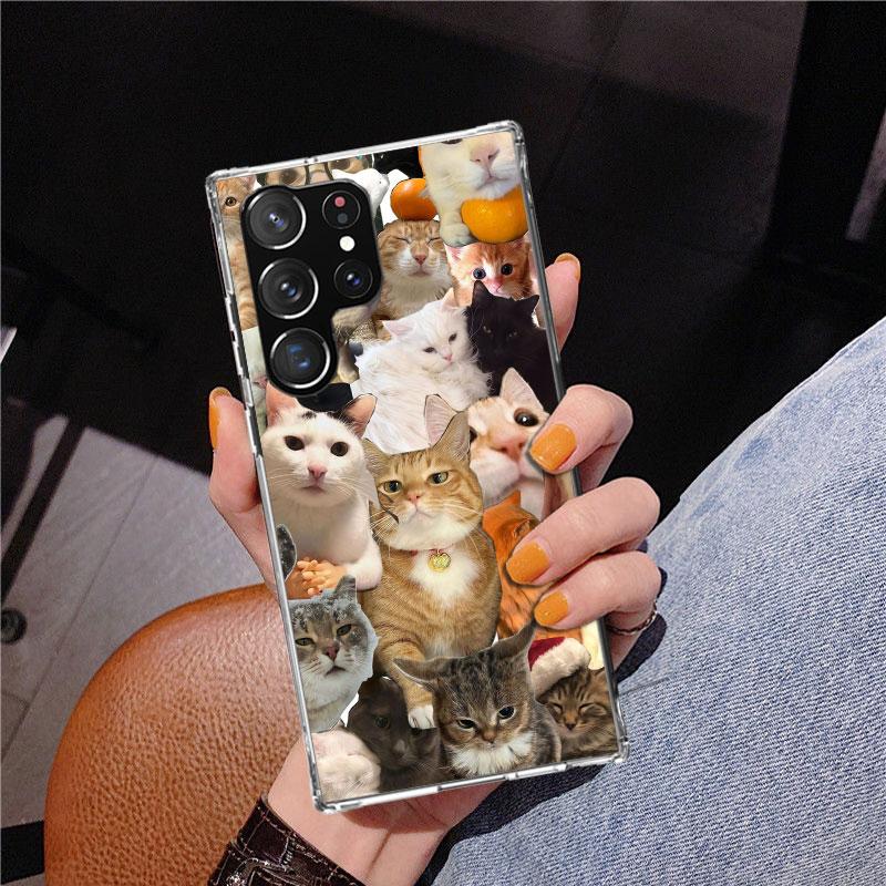Crying Cat Memes Phone Case For Samsung Galaxy S24 S25 Edge S26 Ultra S23 S22 S21 Plus S20 FE + Personalized Print Cover Galaxy