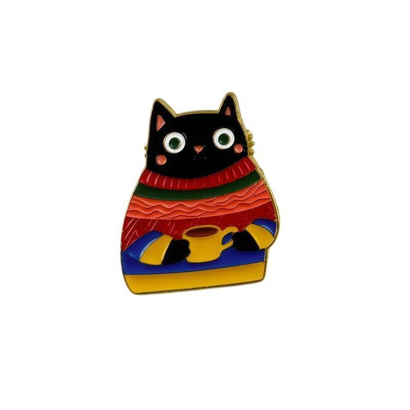 Cute Cartoon Cat Enamel Pins Bright Colors Creative Designs For Backpacks Jackets Hats Cat Lover Gifts