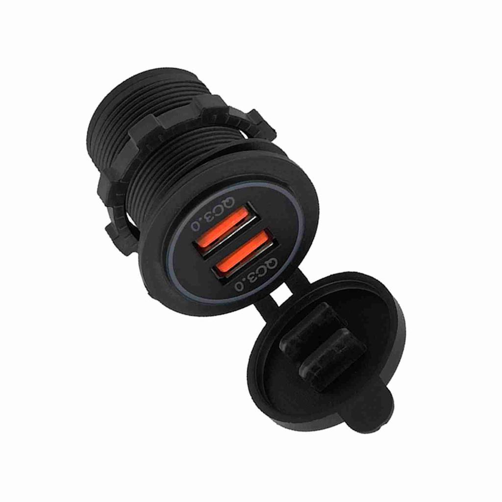 Dual QC3.0 Quick Charge Dual USB Charger Socket Power For 12 24V Car Motorcycle Boat