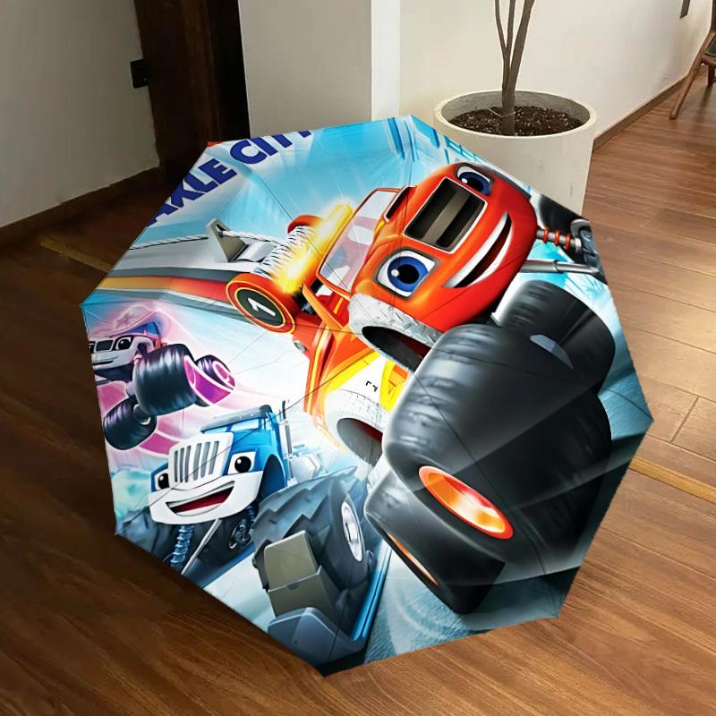 1pc Blaze and the Monster Machines Automatic Folding Umbrella, Portable Collapsible Design, Casual Outdoor Accessory L1127028