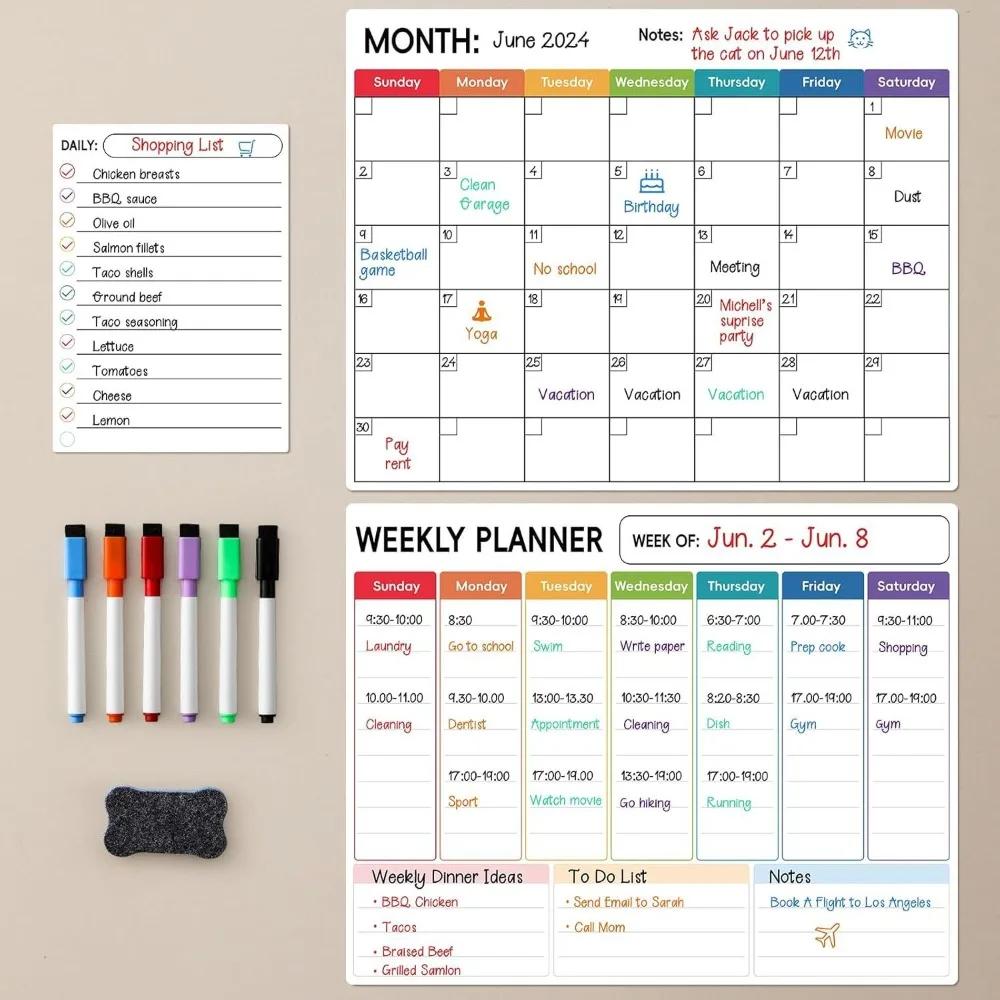 

Dry Erase Magnetic Calendar Whiteboard Surface Calendar Table Monthly Planner With Pen Magnetic Surface Fridge Calendar