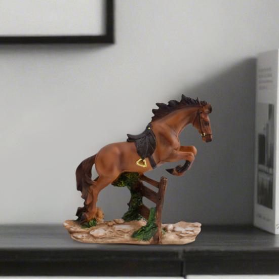 Running Horse Statue Miniature Pony Figurine Resin Simulation Animal Sculpture Home Office Bookshelf Decoration Ornament