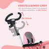 Metal Frame 6 in 1 Baby Push Tricycle with Parent Handle for 1-5 Years Old, Pink