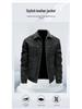 Trendy Men's Plus Size Retro Leather Jacket - Spring/Autumn Casual Lapel