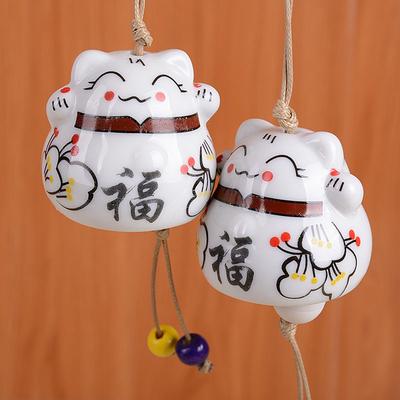 Windchimes Lucky Cat Pandantiv Clopoței de vânt Ornament pentru mașină Decorație miniaturală pentru acasă