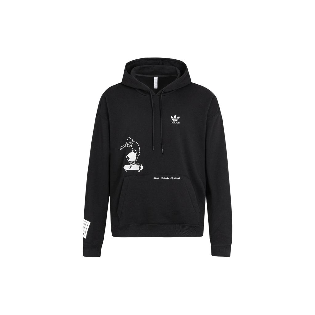 Adidas Pánská mikina s kapucí Originals Trefoil Nagaba s grafickým potiskem Černá IK4309