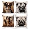 Cute Dog Printed Pillow Covers | Single-sided, Polyester, Machine Washable, Zipper Closure for Various Room Types