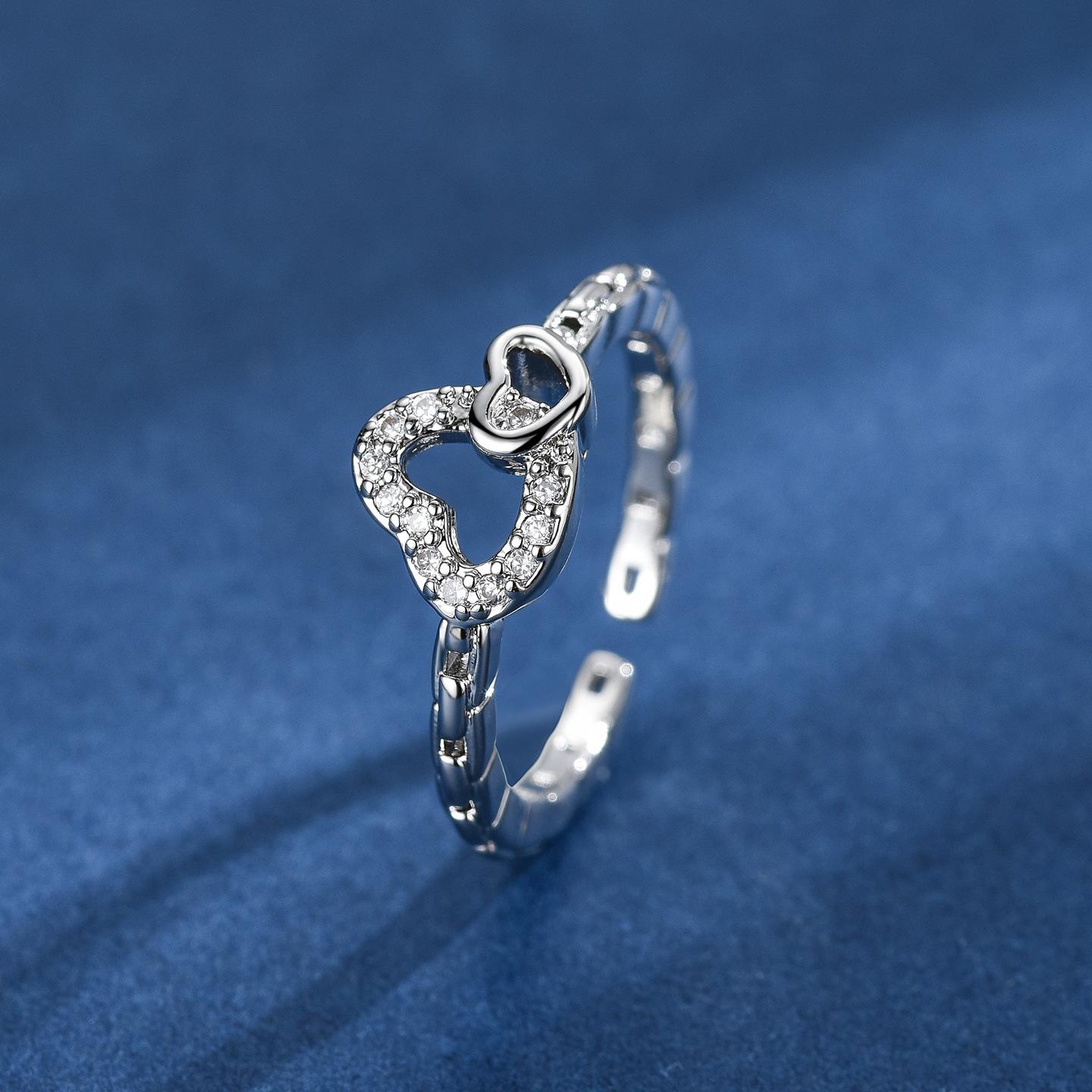 Women s Exquisite Adjustable Zircon Ring - Luxurious High-End Gold Plated Design