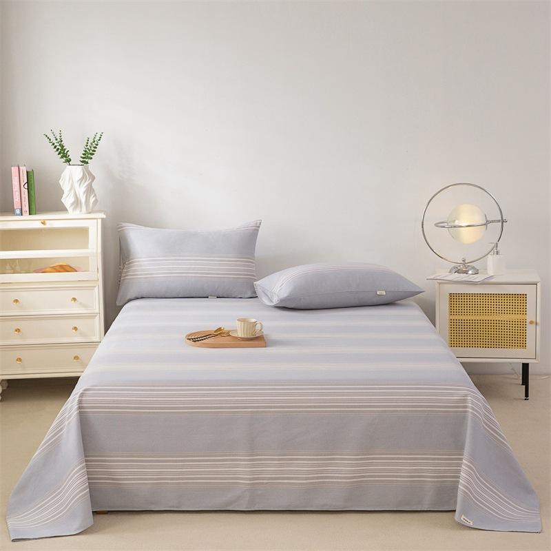 Pure Cotton Thick Bed Sheet Single Piece Bedding Set For Students Dormitory Soft Cool Bed Sheets With Pillowcases 3 Piece Set