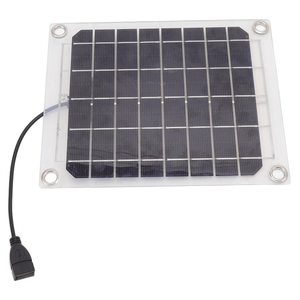 Solar Panel 10W USB Output Transparent Design Double Sided Power Generation Solar Panel for Outdoor Travel