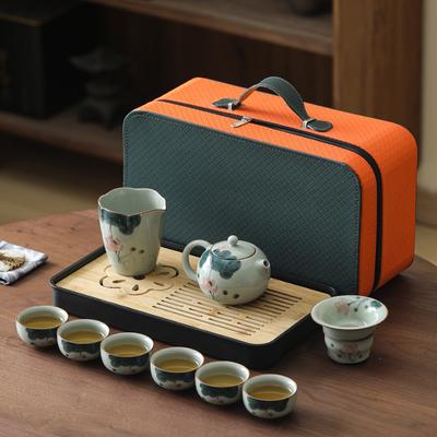 Ge Kiln Hand-Painted Kung Fu Tea Set, Household High-End Ceramic Teapot, Teacup Cover Bowl, Gift For Elders