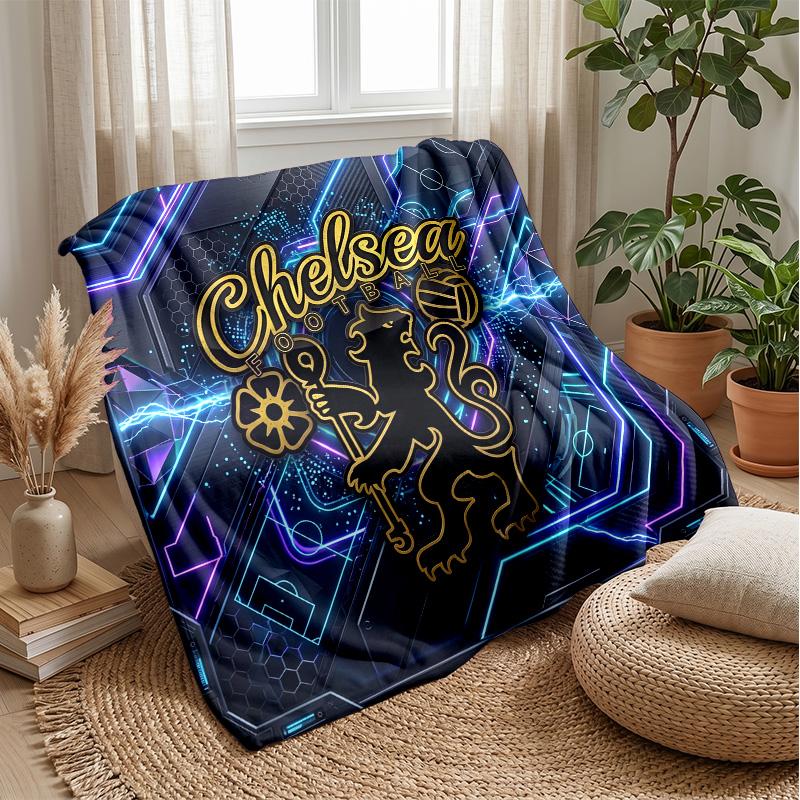 Chelsea FC Theme blanket Soft Flannel Blanket Plush Throw Blanket Cozy Sofa Bed Blanket for Home Decor