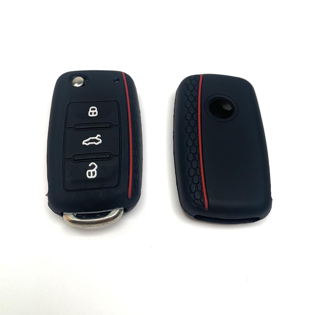 Silikon Araç Katlanır Anahtar Kılıfı Kılıfı Skoda Fabia Octavia İçin Seat Leon Toledo Altea Ibiza İçin Vw Golf Polo Bora Beetle İçin