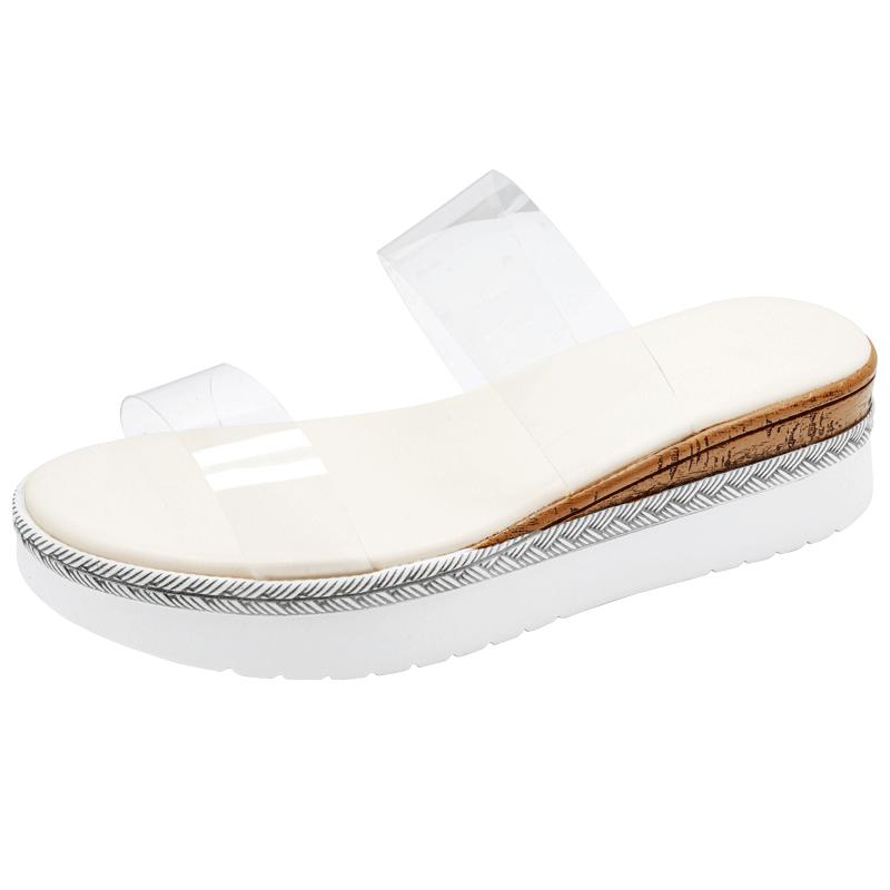 

Fashion Fashion New Lightweight Non-slip Women s Slippers Summer Round Toe Transparent Exposed Toe Sexy Comfortable Casual Slippers 35 белый